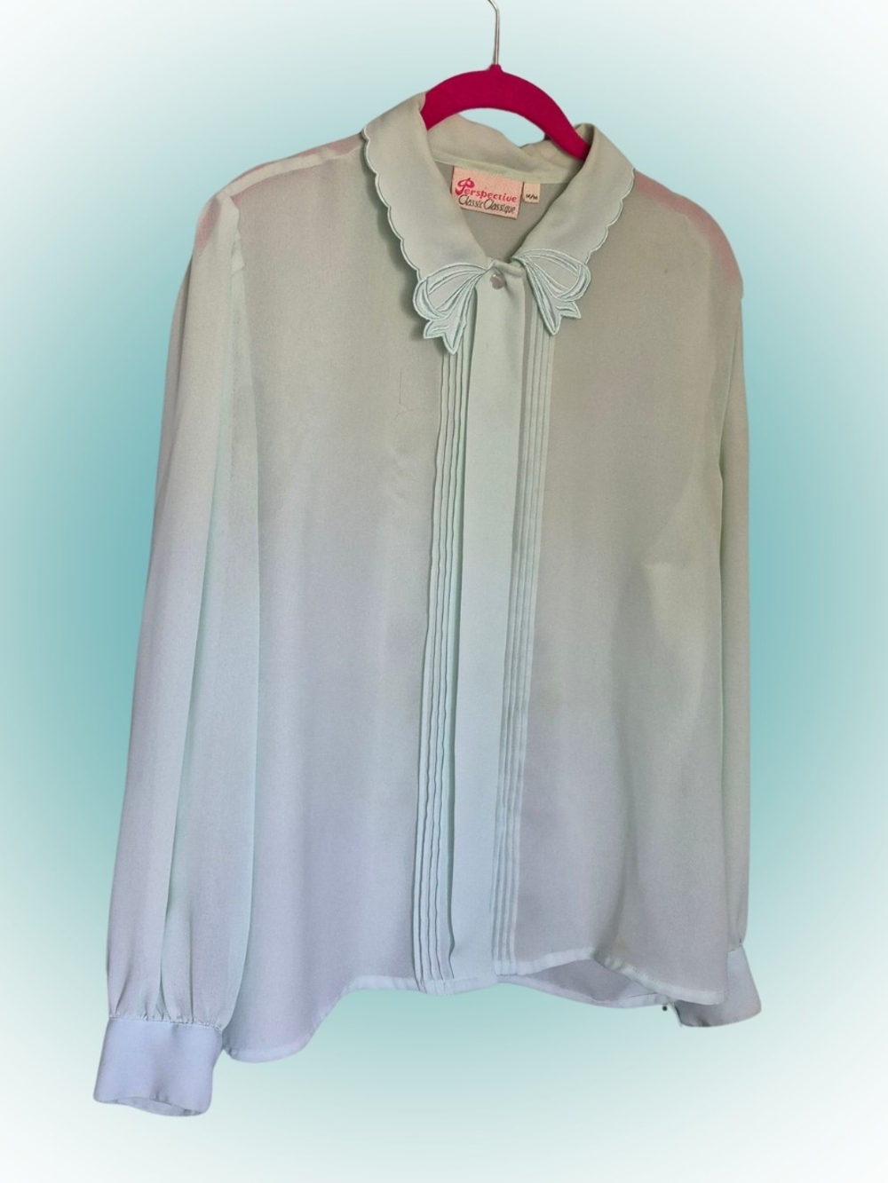 Vintage Sheer Seafoam Blouse
